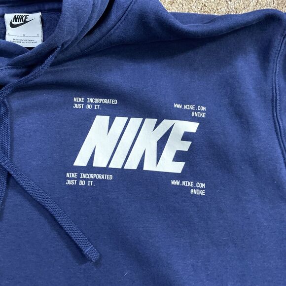 Nike NSW Sportswear Swoosh Pullover Hoodie Size Large - Blue DX1089 - Picture 5 of 11